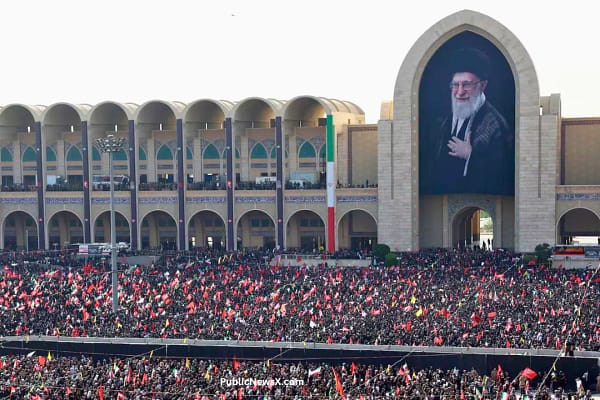 Death to America’ Chants Ring Out at Khamenei Funeral; Trump Says US ‘Knocked the Hell Out of Iran